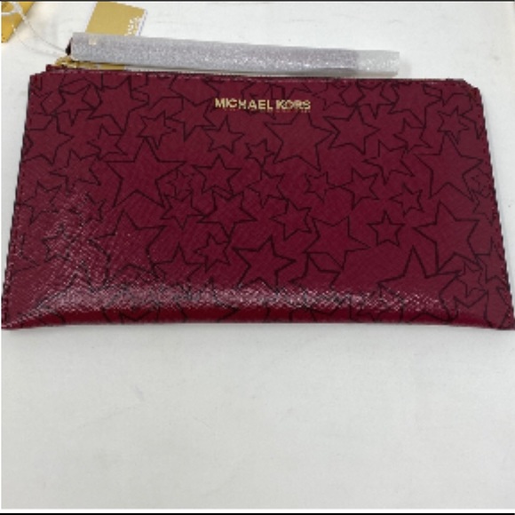 Michael Kors LARGE JET ZIP CLUTCH/ MULBRY/PLUM - Picture 4 of 5